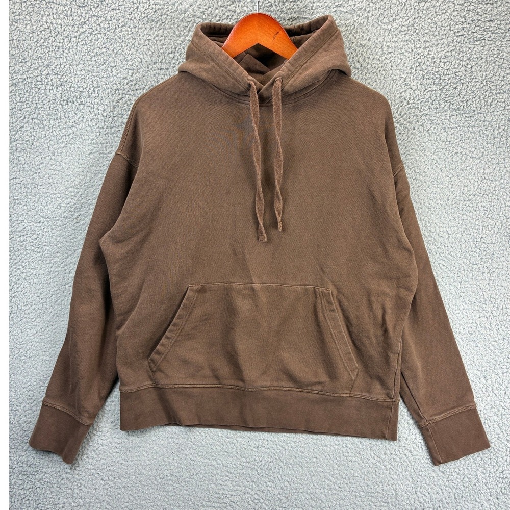 Banana Republic Organic Cotton Hoodie Mens L Brown Pullover Sweatshirt Casual